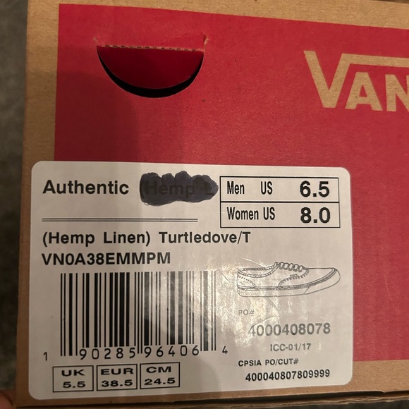 VANS Unisex Authentic Hemp Linen - Picture 2 of 5